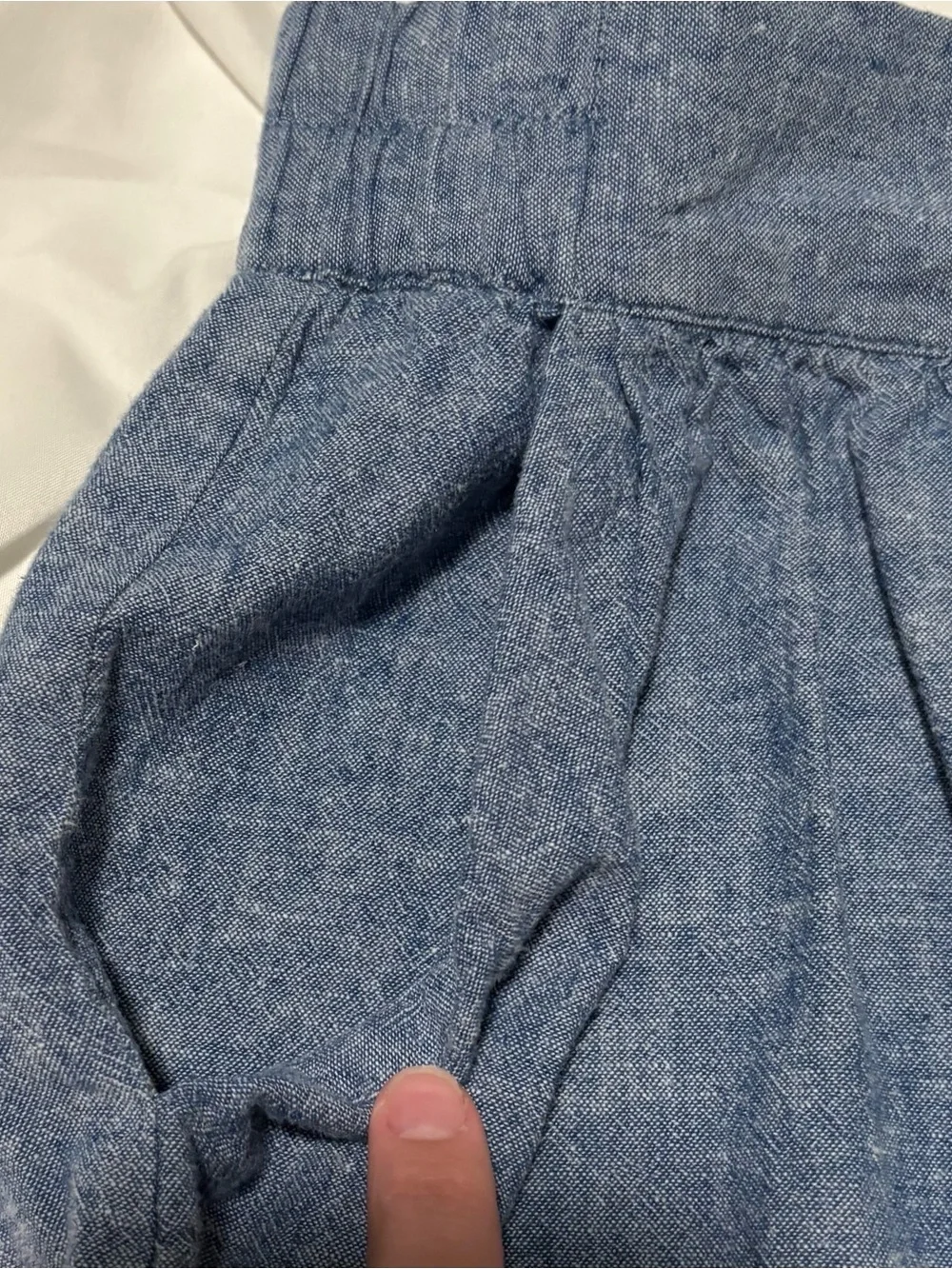 LOFT Outlet Blue Chambray Denim Pleated Pull-On Skirt, Women’s Size S